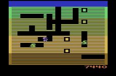 une photo d'Ã©cran de Dig Dug sur Atari 2600